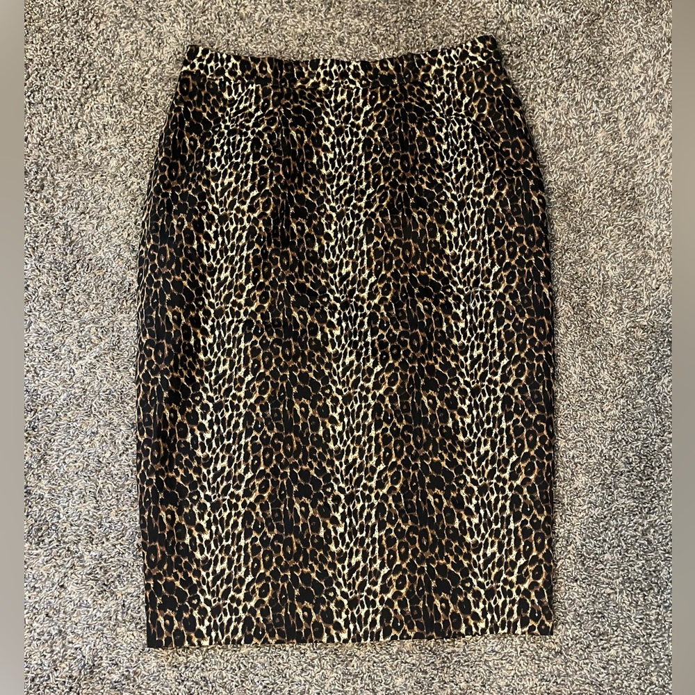 Vixen by Micheline Pitt Leopard Print Pencil Skirt